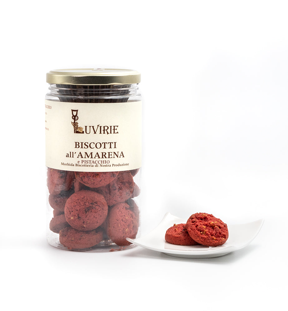Amarena Cherry and Pistachio Biscuits