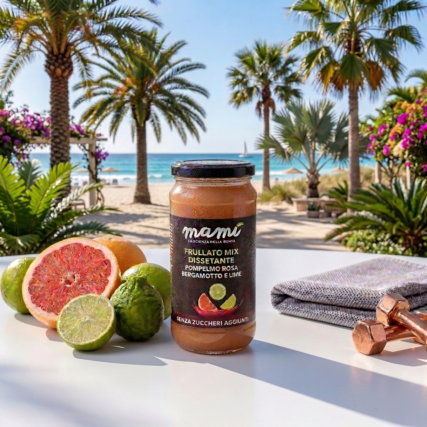 Smoothie pink grapefruit, bergamot, and lime